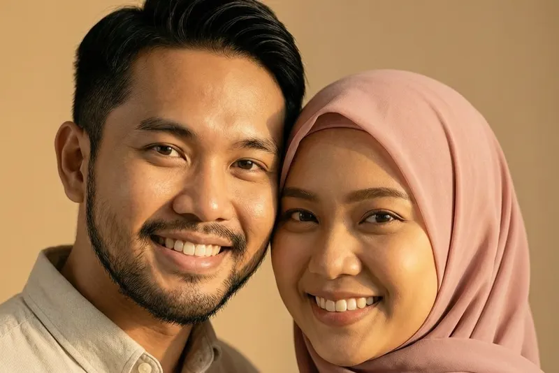 Aina and Daniel, smiling together.